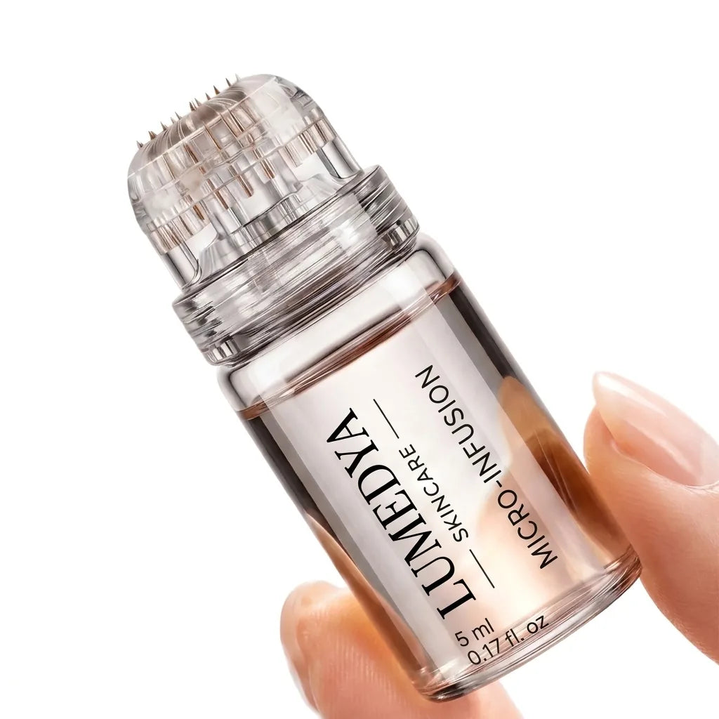 Flacon de sérum PDRN LUMEDYA et sa tête à micro-aiguilles